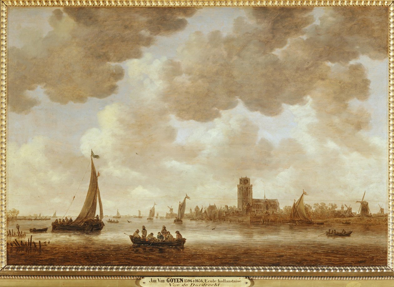 Vue de Dordrecht en aval de la Grote Kerk ... af Jan Josephsz van Goyen