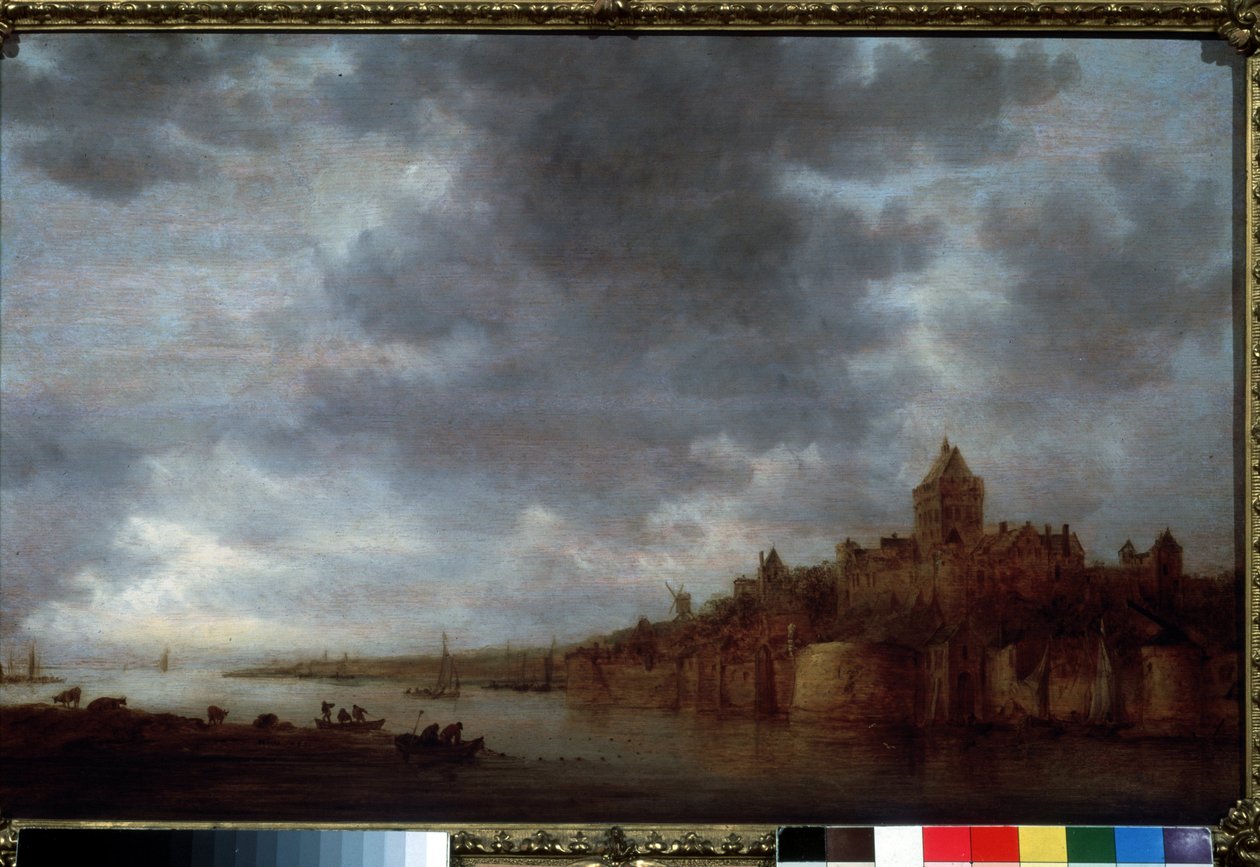 ""Udsigt over Waal-floden ved Nijmegen i Holland"" (Valkhof i Nijmegen) Maleri af Jan Josephsz van Goyen (1596-1656) 1649 Pushkin Museum Moskva af Jan Josephsz van Goyen
