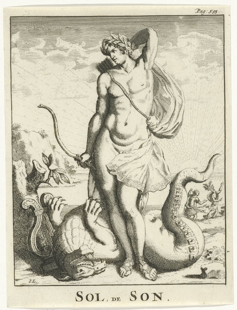 Apollo besejrer Python Sol, the Son (titel på objekt) af Jan Lamsvelt
