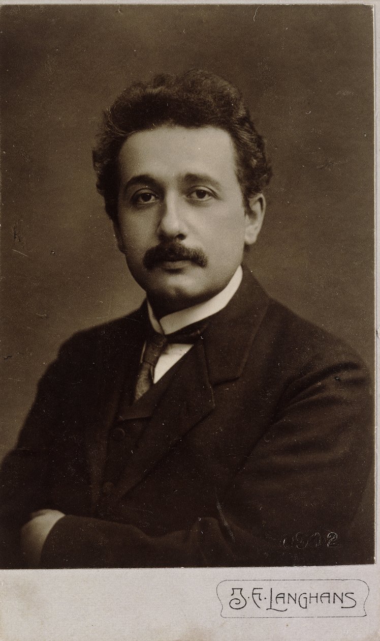 Carte-de-visite portræt af Albert Einstein taget i Prag i 1912, 1912 af Jan Langhans