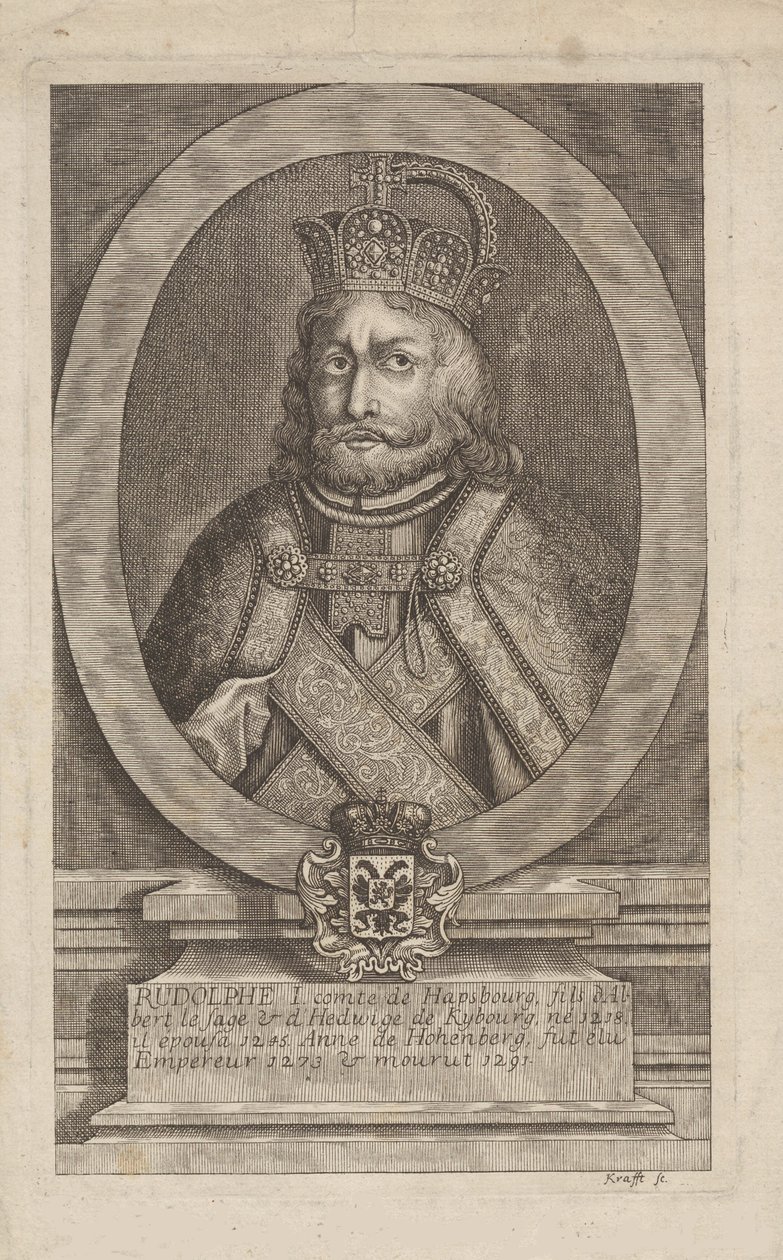 Rudolf I af Habsburg 1218-1291, romernes konge. af Jan Lauwryn Krafft