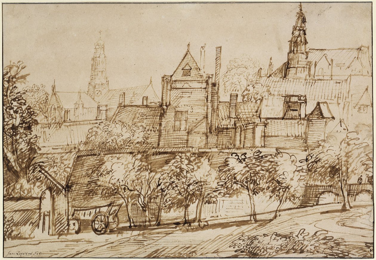 Udsigt over Groote Kerk i Haarlem af Jan Lievens