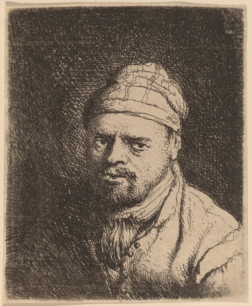 Buste af en kok med kasket af Jan Lievens