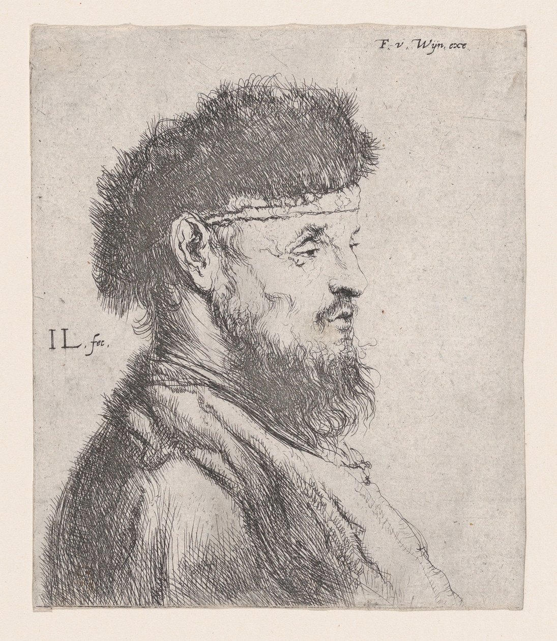 Buste af en mand med en pelshue, 1600-tallet. af Jan Lievens