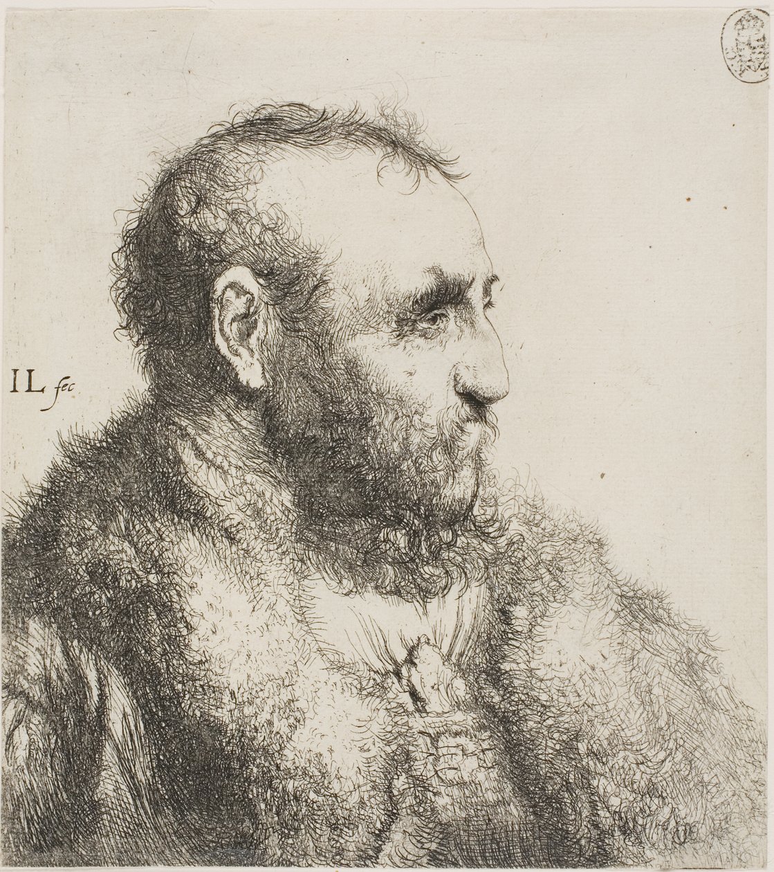 Buste af en gammel mand af Jan Lievens