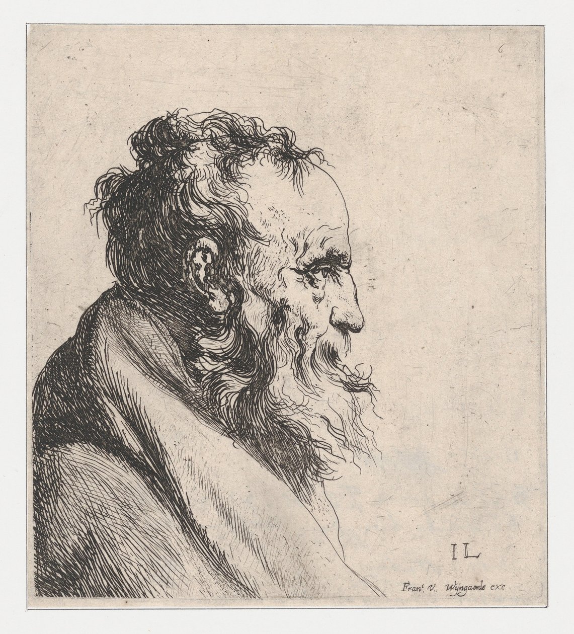 Buste af en gammel mand af Jan Lievens