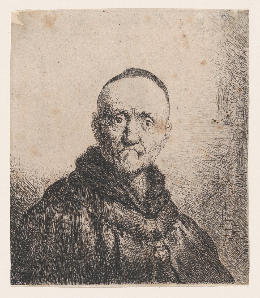 Buste af en gammel mand, frontal, 1600-tallet. af Jan Lievens