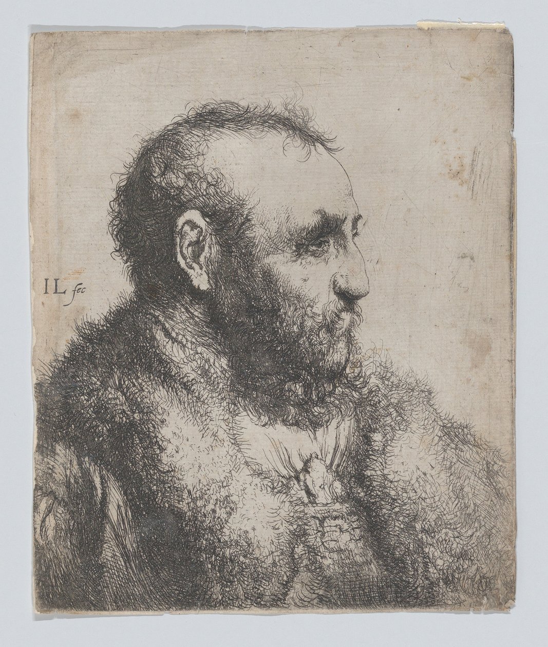 Buste af en gammel mand med pelskrave af Jan Lievens