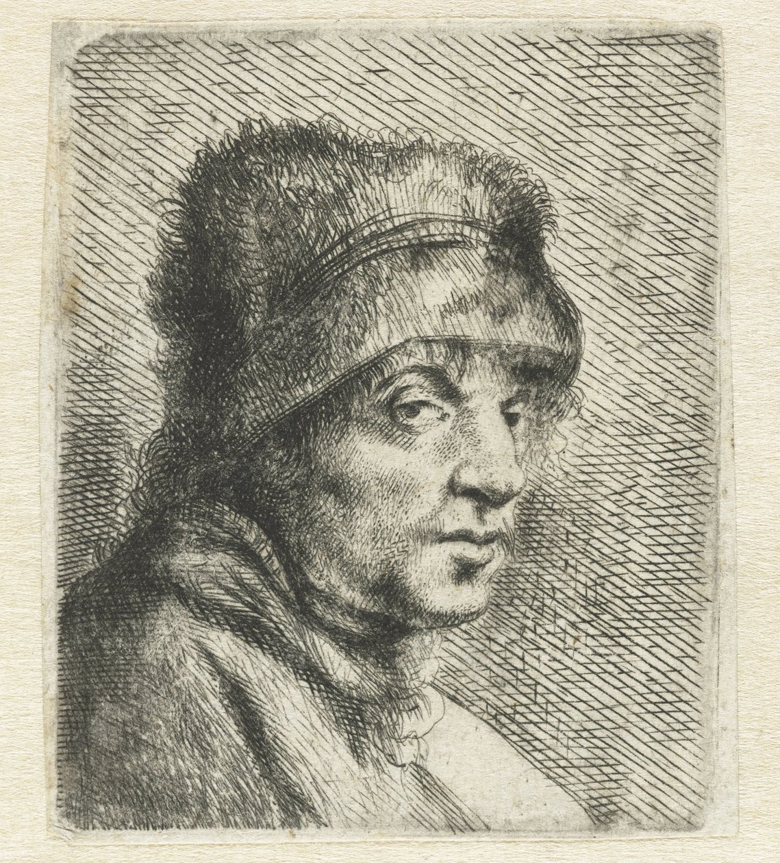 Hovedet af en mand med hat Variae Effigies a Joanne Livio (serietitel) af Jan Lievens
