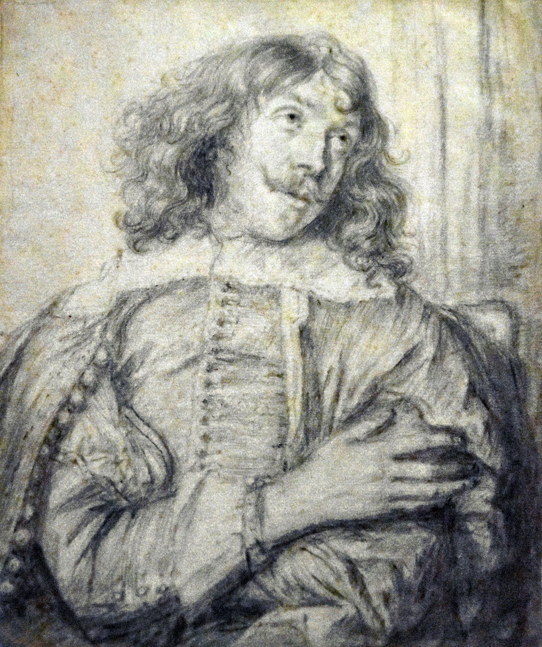 Jan Lievens (1607-1674) Portræt af Adriaen Brouwer (ca. 1640, kridt på papir) MOU Oudenaarde 13-12-2018 af Jan Lievens