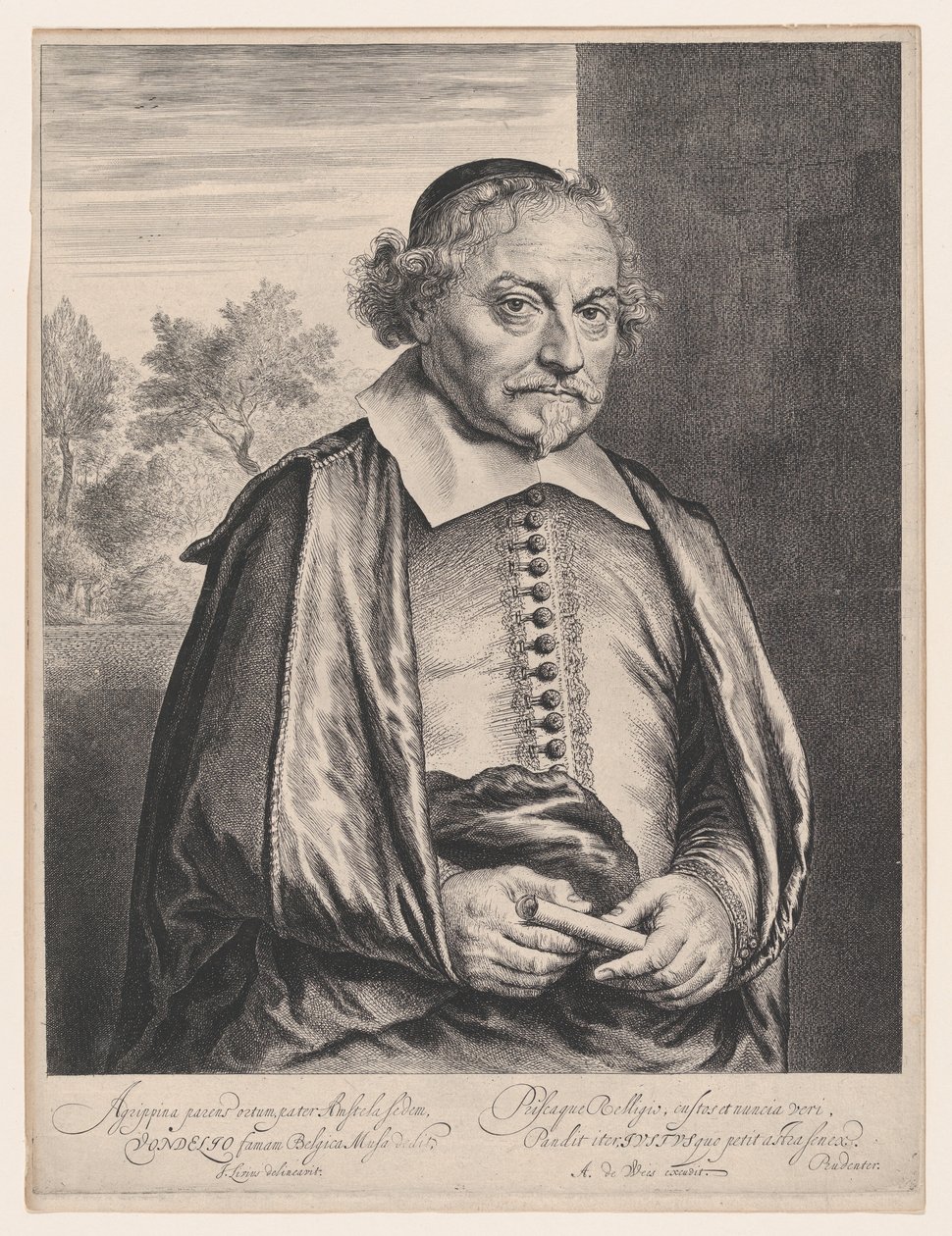 Joost van den Vondel, 1600-tallet. af Jan Lievens