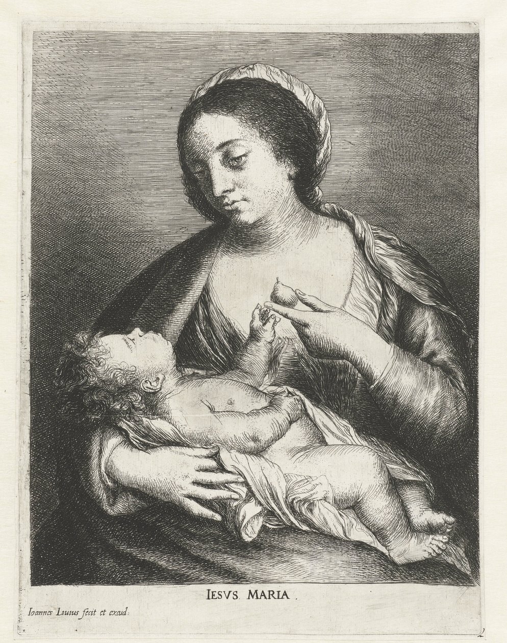 Mary med barn og en pære Iesvs Maria (titel på objekt) af Jan Lievens