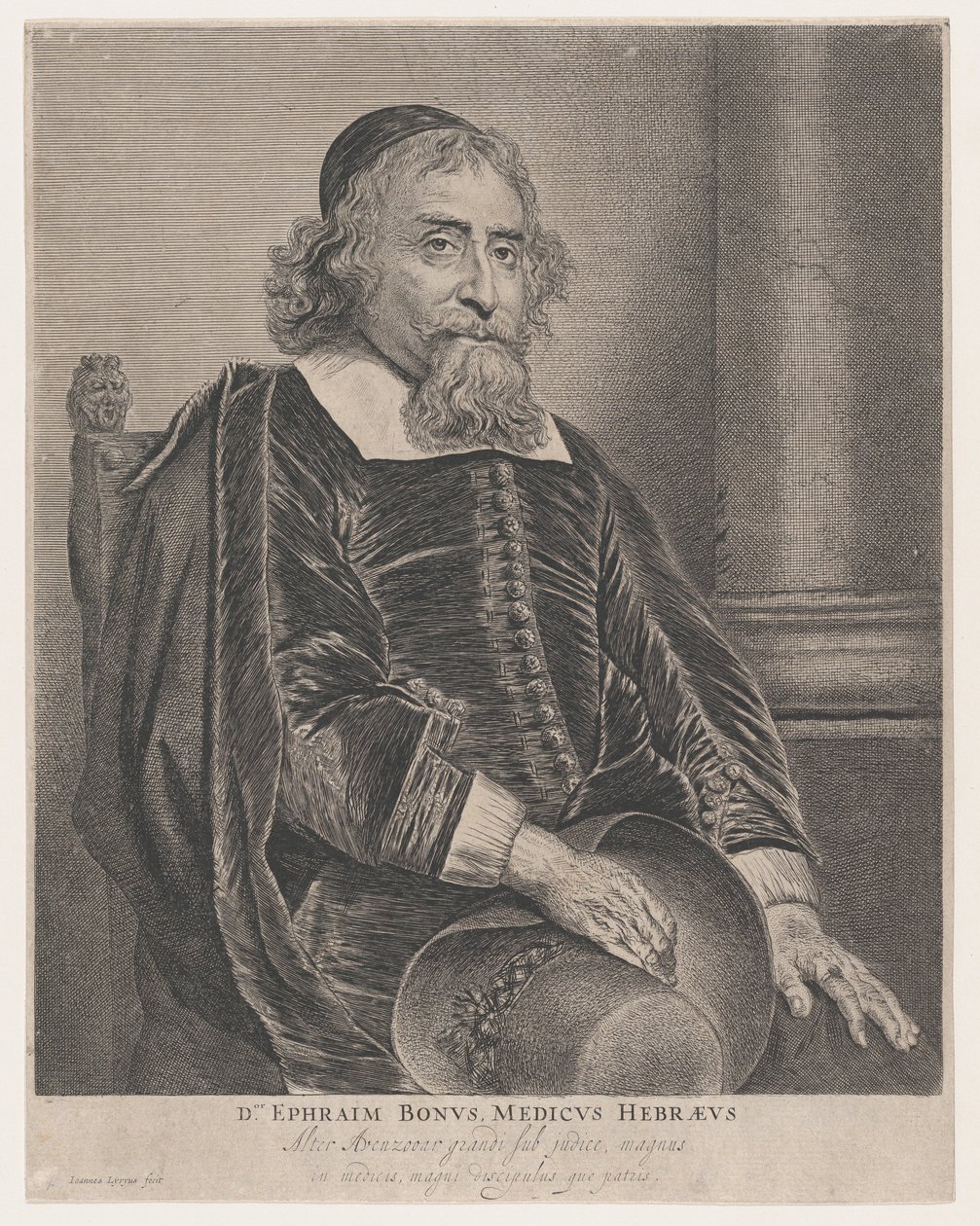 Portræt af Ephraim Bonus, læge, 1600-tallet. af Jan Lievens