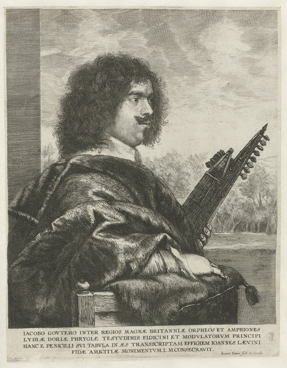 Portræt af komponisten og lutenisten Jacques Gaultier, 1631-1635 af Jan Lievens
