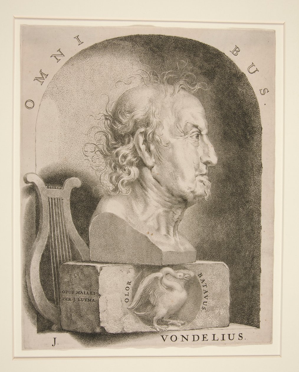 Portræt af Joost van den Vondel (1587-1679) af Jan Lutma The Younger