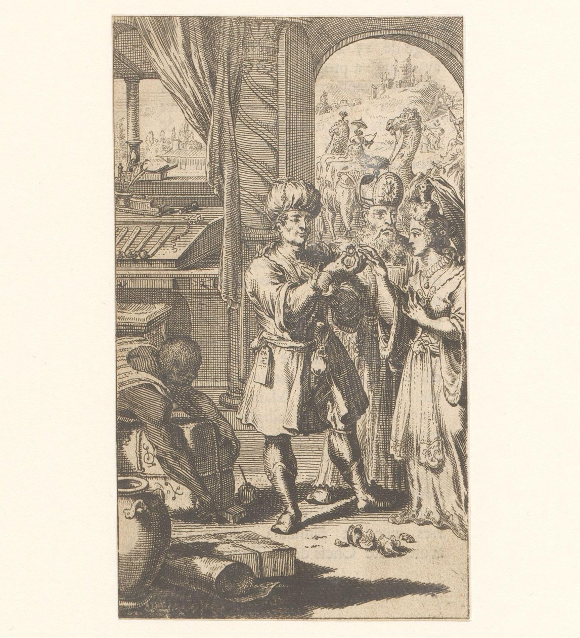 Vielsesceremoni mellem Muhammed og Chadja af Jan Luyken (possibly)