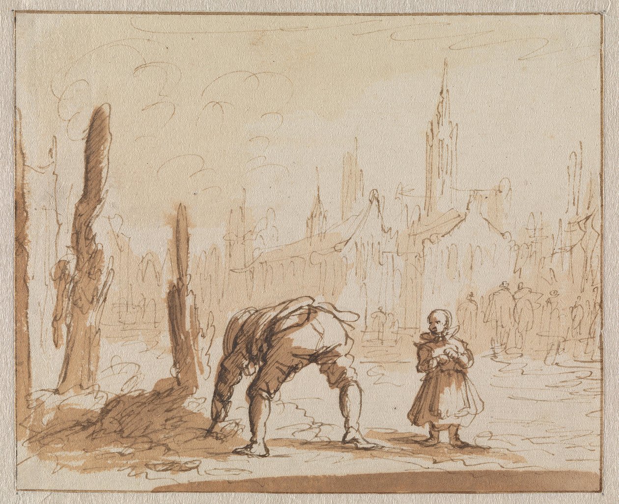 Adriaen Wens leder i asken efter mundskruen, som var blevet anbragt på hans mor i Antwerpen i 1573 af Jan Luyken