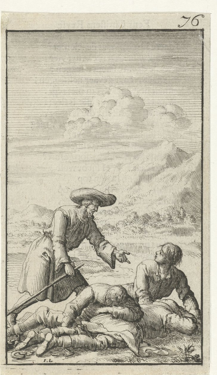 Christian finder Simple, Sloth og Audacious sover af Jan Luyken
