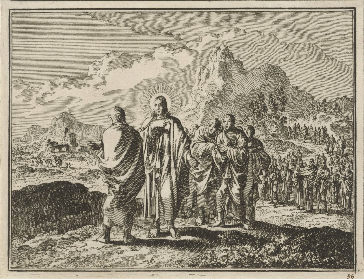 Kristus straffer Peter af Jan Luyken