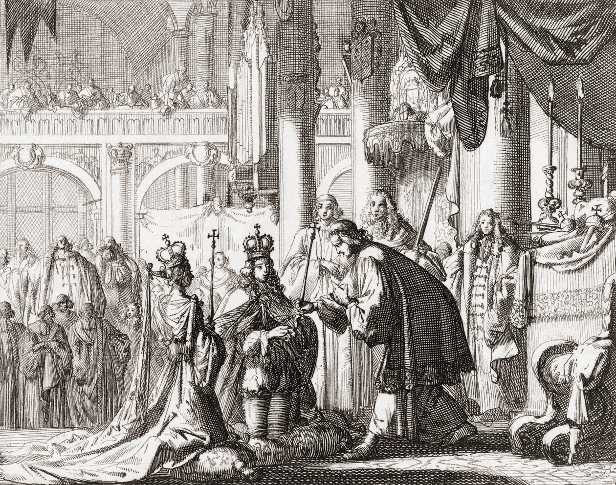 Kroning af kong Vilhelm III og Dronning Mary II, 11. april af Jan Luyken