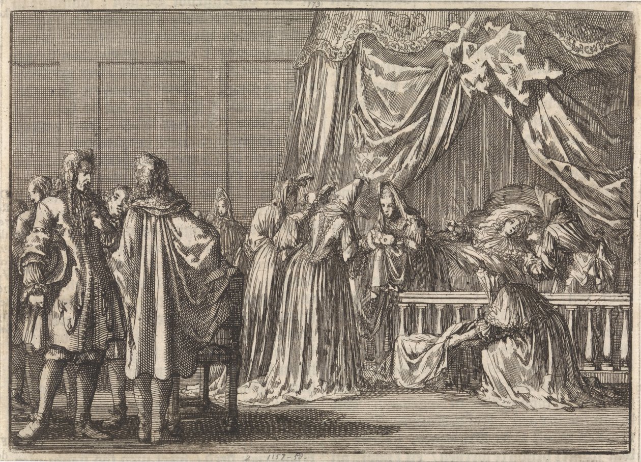 Fødsel af søn af kong James II af England, 1688 af Jan Luyken
