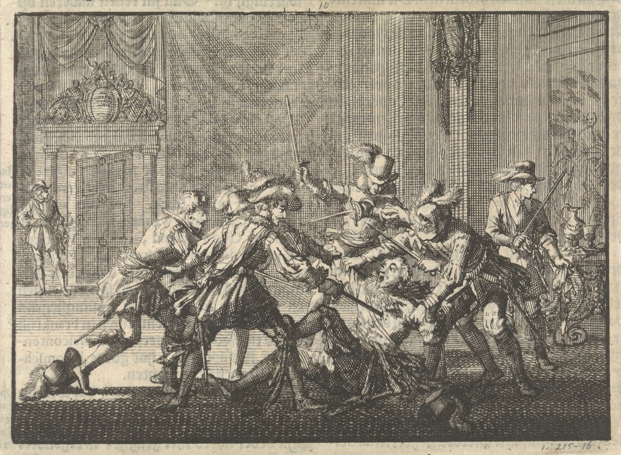 Hertug af Guise myrdet på slottet i Blois, 1588 af Jan Luyken