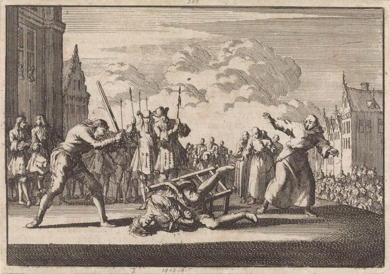 I Mainz halshugges den kejserlige krigskommissær Cronsbruck i 1691 af Jan Luyken