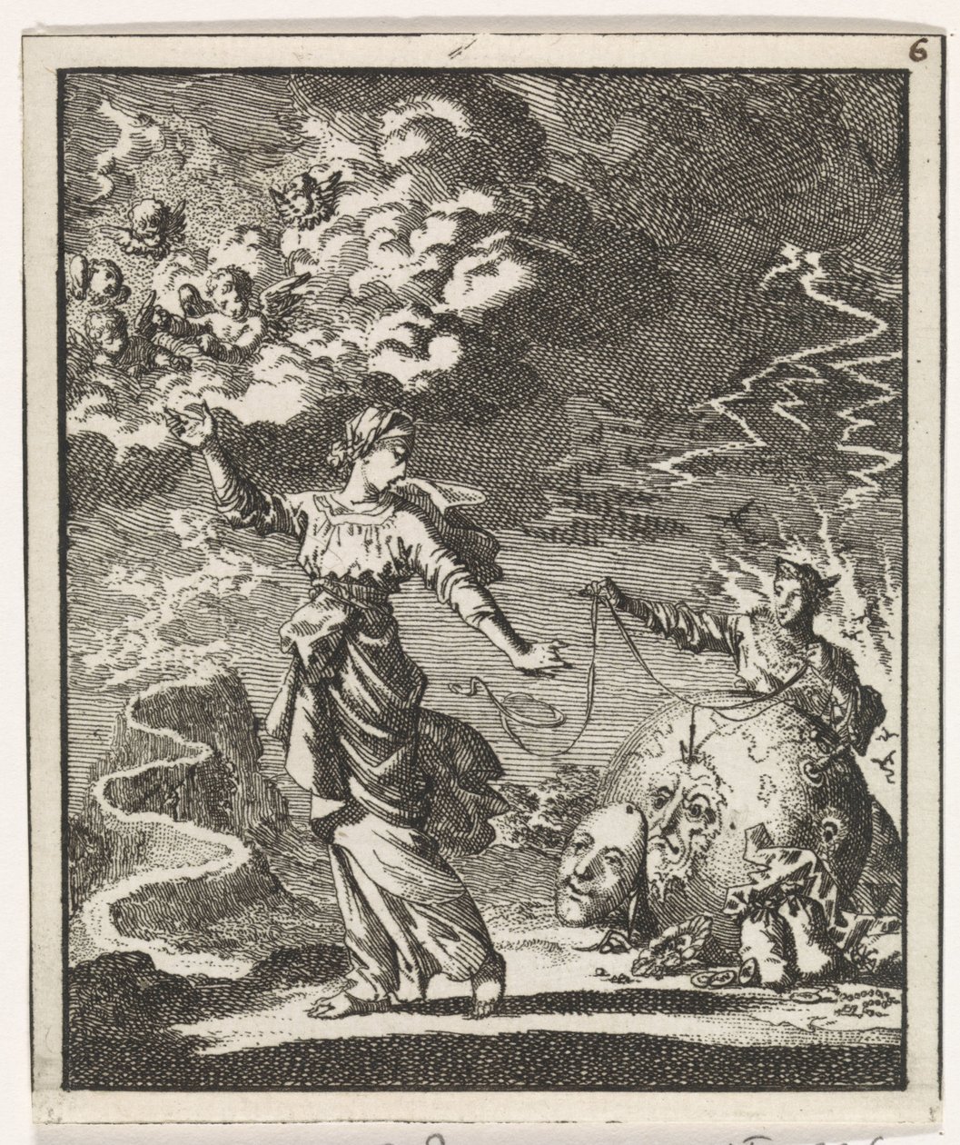 Kvinden vælger den smalle vej, der fører til himlen af Jan Luyken