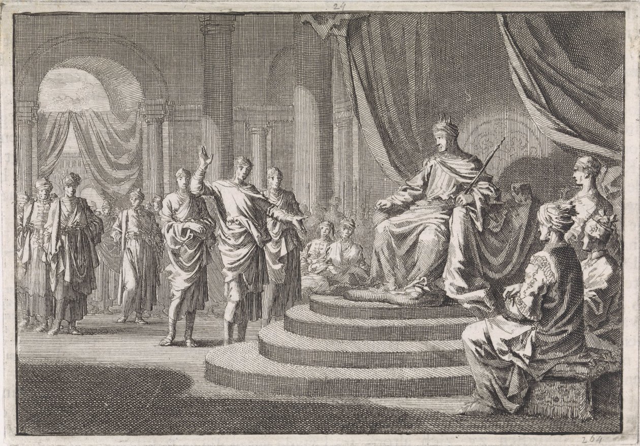 Zerubbabel foran kong Darius af Jan Luyken
