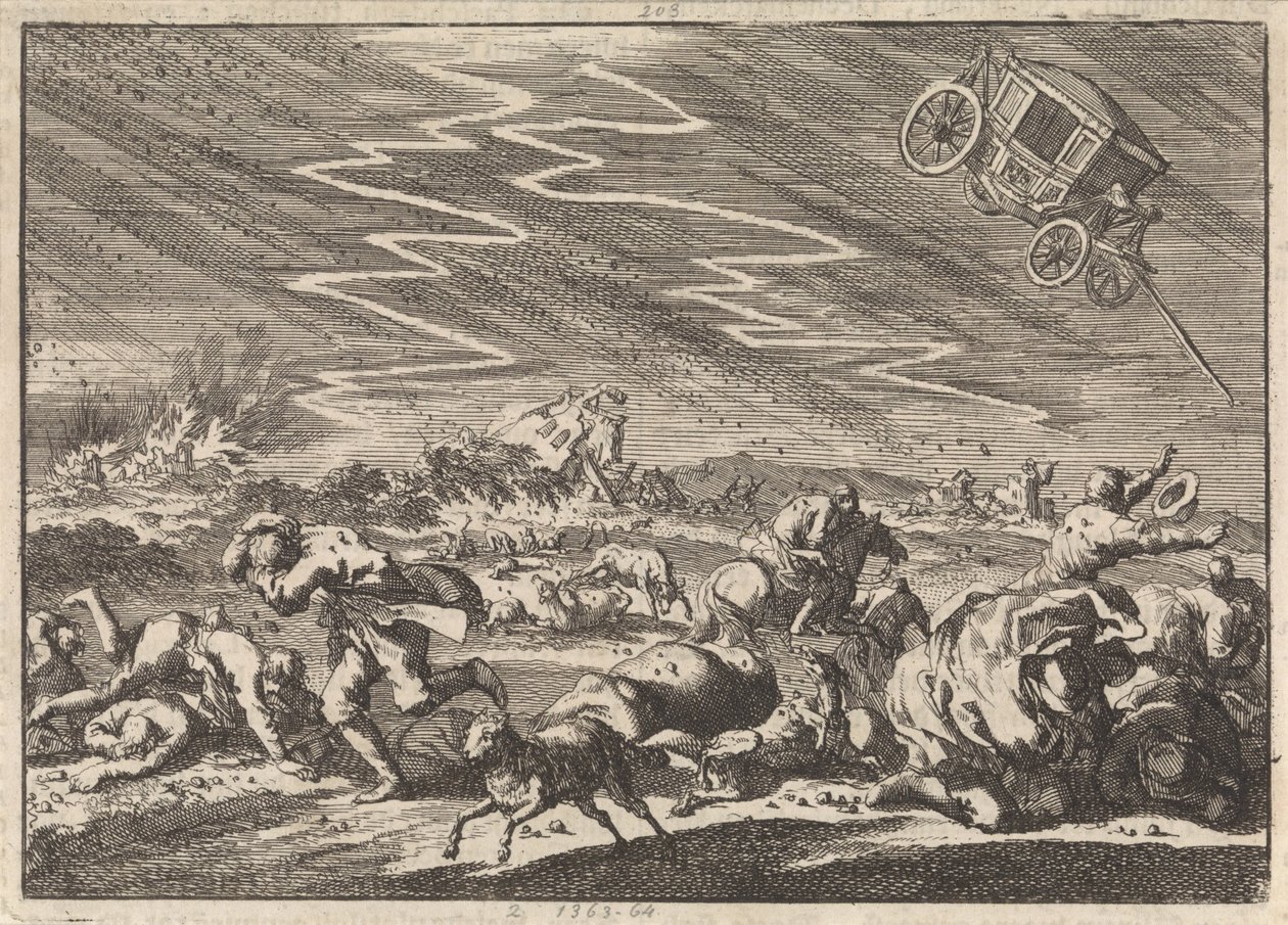 Kraftig tordenvejr ved Donsenhausen i Thuringen, 1674 af Jan Luyken