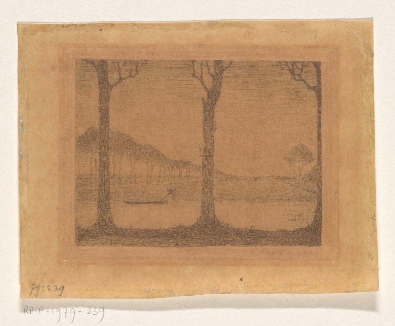 Træer langs kanalen ved Woudsterweg af Jan Mankes (signed by artist)