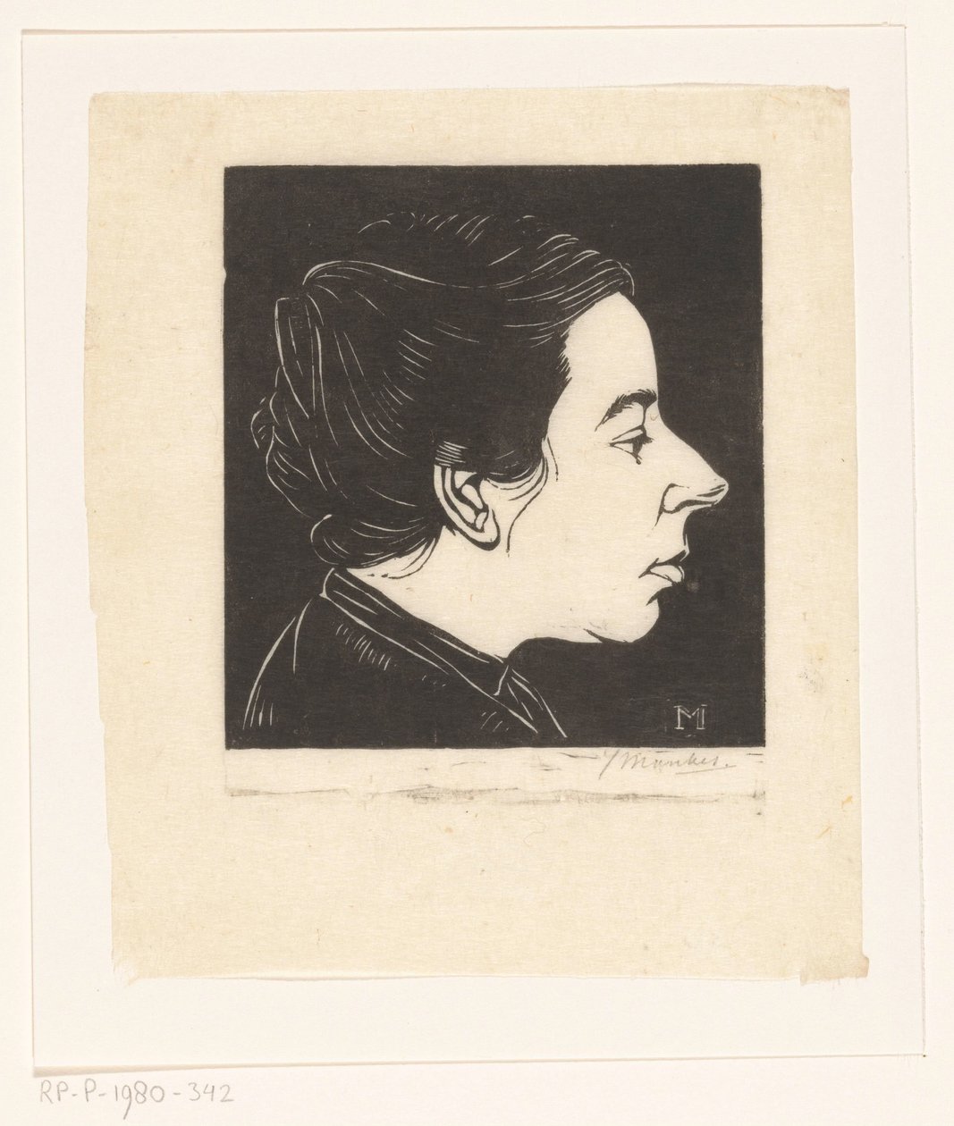 Portræt af Anne Zernike af Jan Mankes (signed by artist)