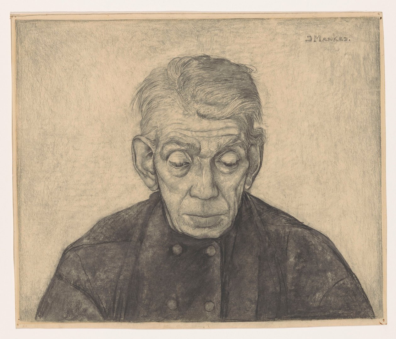 Portræt af Douwe de Groot af Jan Mankes (signed by artist)