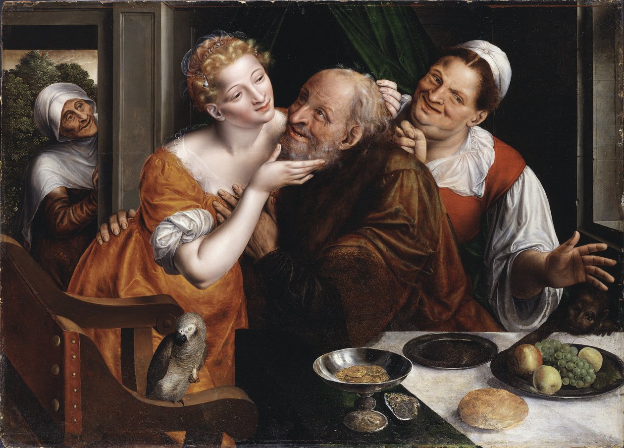 Le couple mal assorti - The Ill-matched Couple, af Massys (Matsys), Jan (1510-1575). Olie på træ af Jan Massys