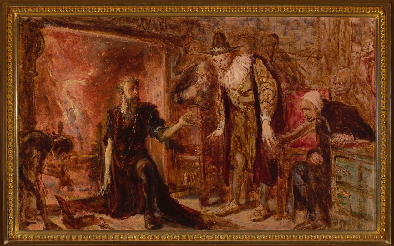 Alkymisten Sędziwój og Sigismund III, skitse af Jan Matejko