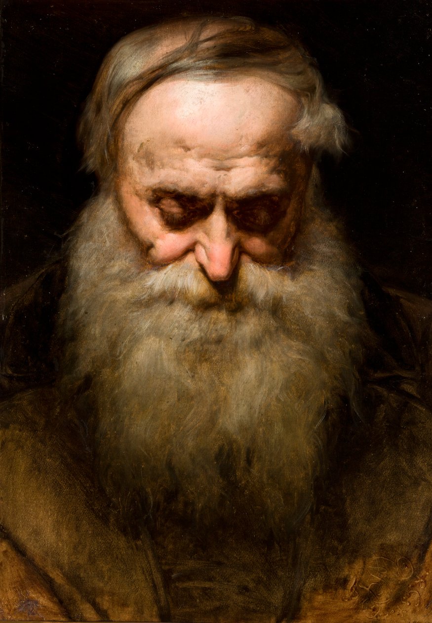 Hovedet af en gammel mand med gråt skæg af Jan Matejko