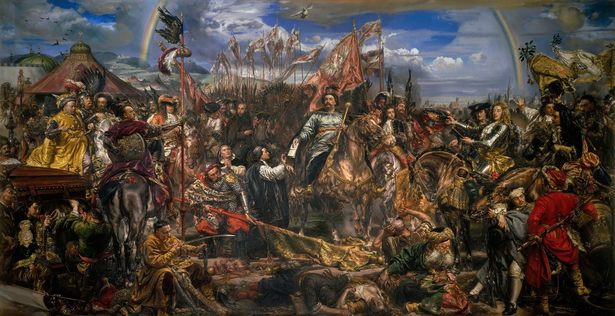 Jean III Sobieski (1629-1696) sendte et budskab om sejr til pave Innocentius XI efter slaget i Wien af Jan Matejko