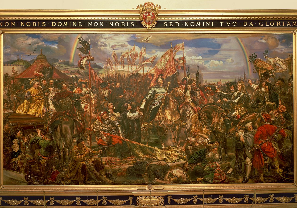 Maleri af Jan Matejko eller Jan Mateyko (1838-1893), der forestiller Jan III Sobienski, der sætter Wien fri og sender sejrsbudskabet til paven af Jan Matejko