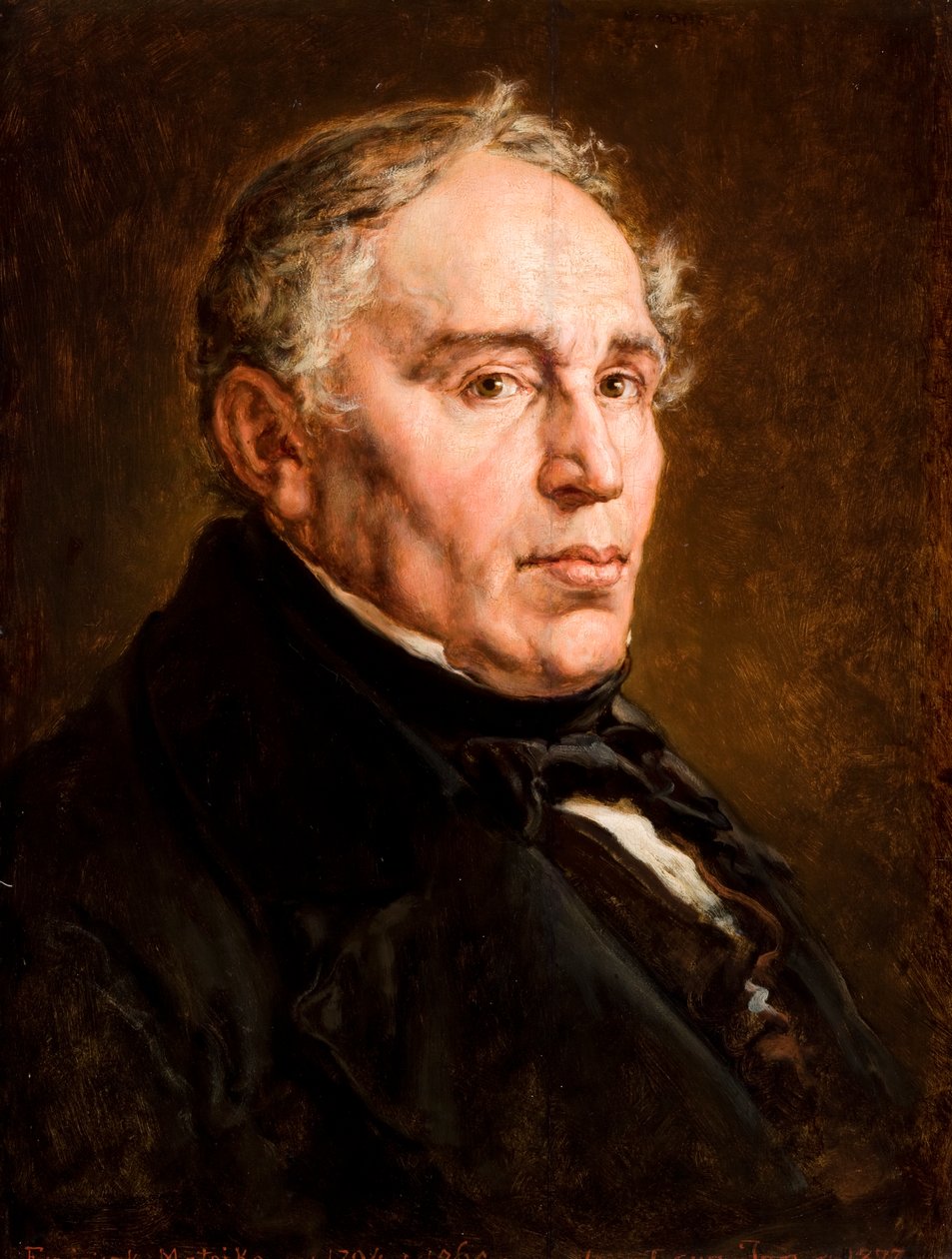 Et portræt af Franciszek Matejko, kunstnerens far. af Jan Matejko