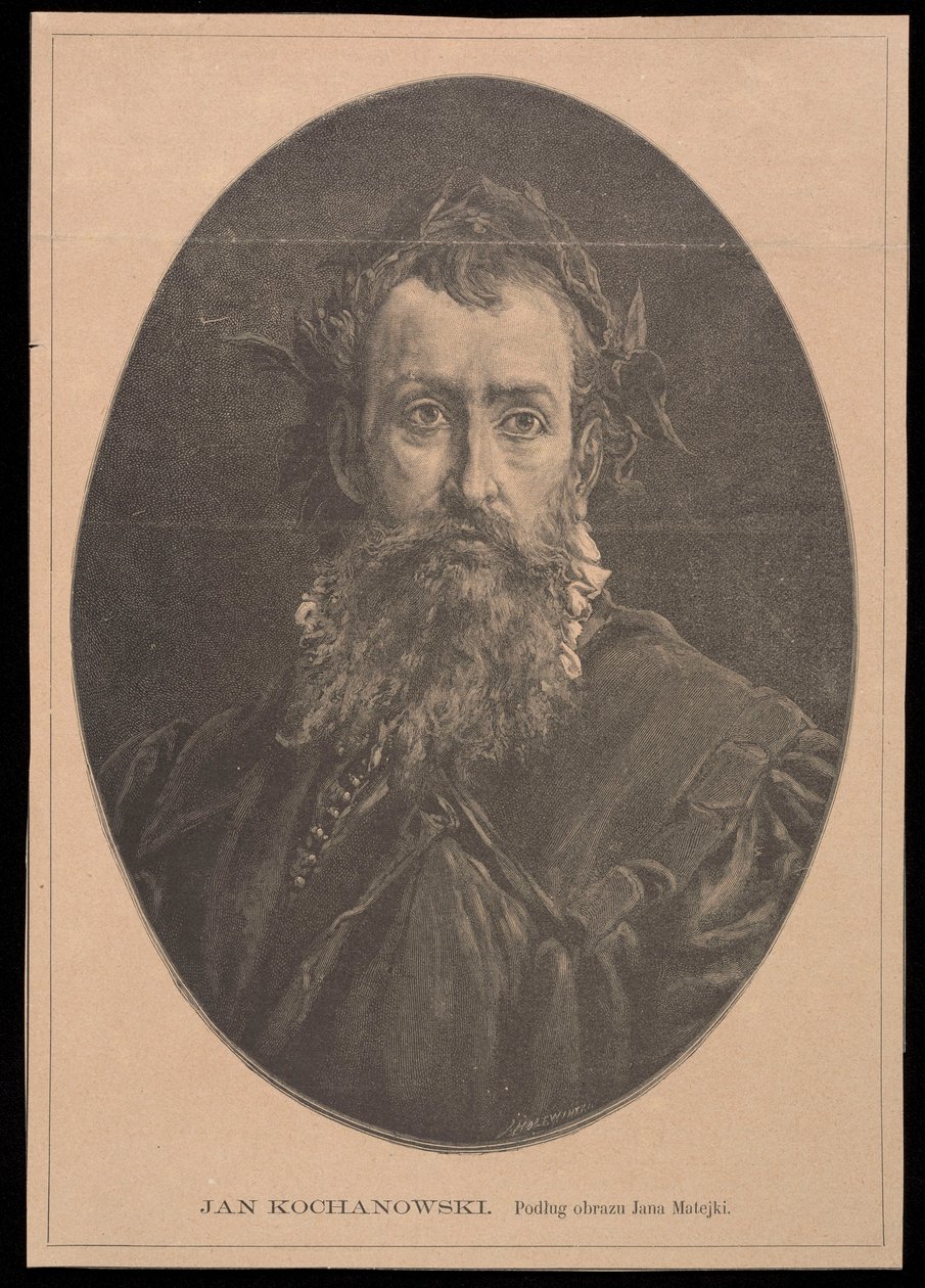 Portræt af Jan Kochanowski efter et maleri af Jan Matejko af Jan Matejko