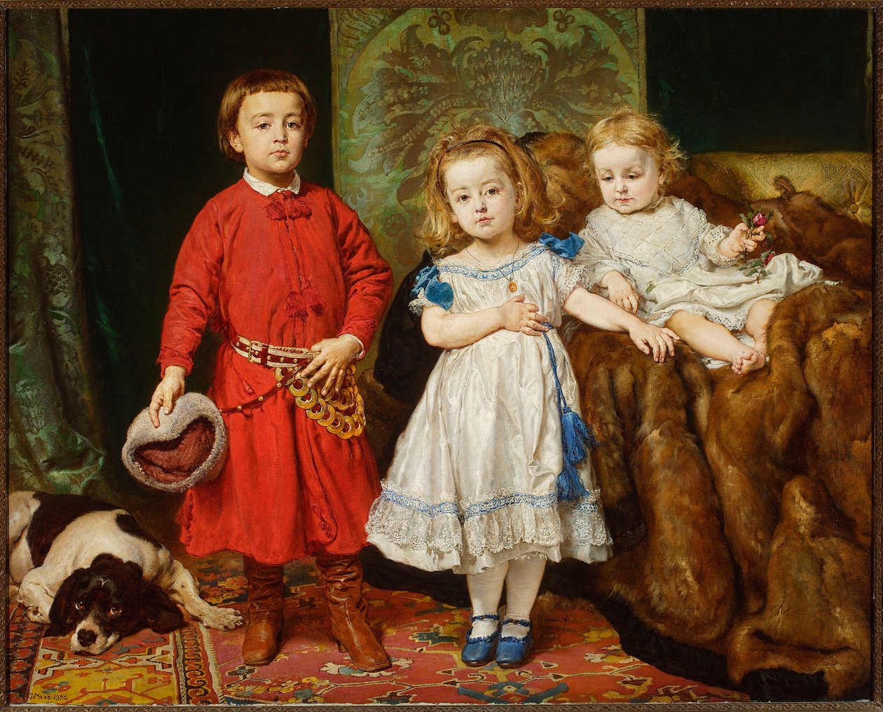 Portræt af kunstnerens tre børn af Jan Matejko