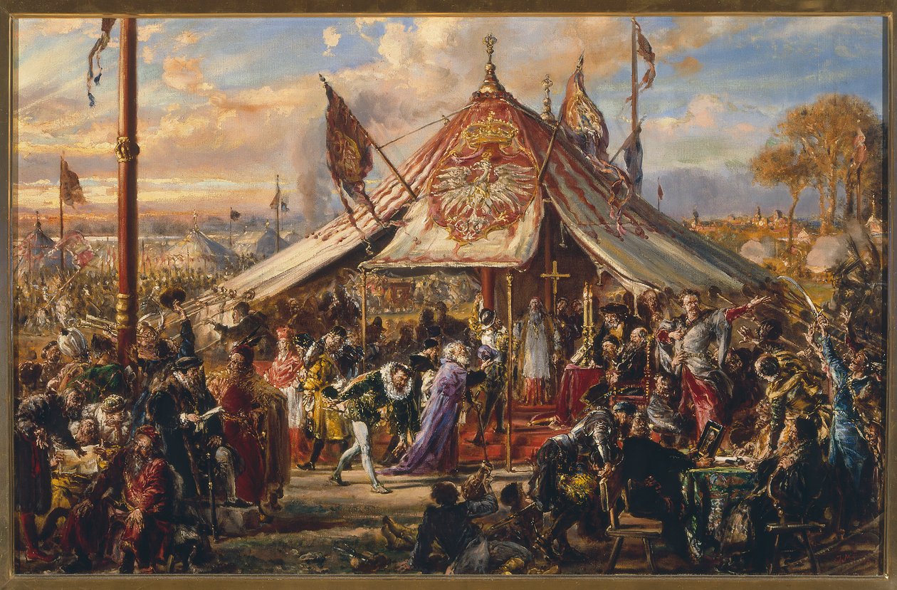 Republikkens magt på sit højdepunkt. Gylden frihed. Valg. R.P. 1573 af Jan Matejko