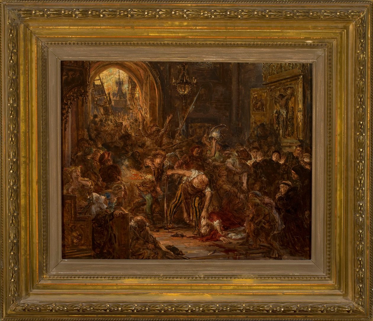 Tęczyńskis død i franciskanerkirken af Jan Matejko
