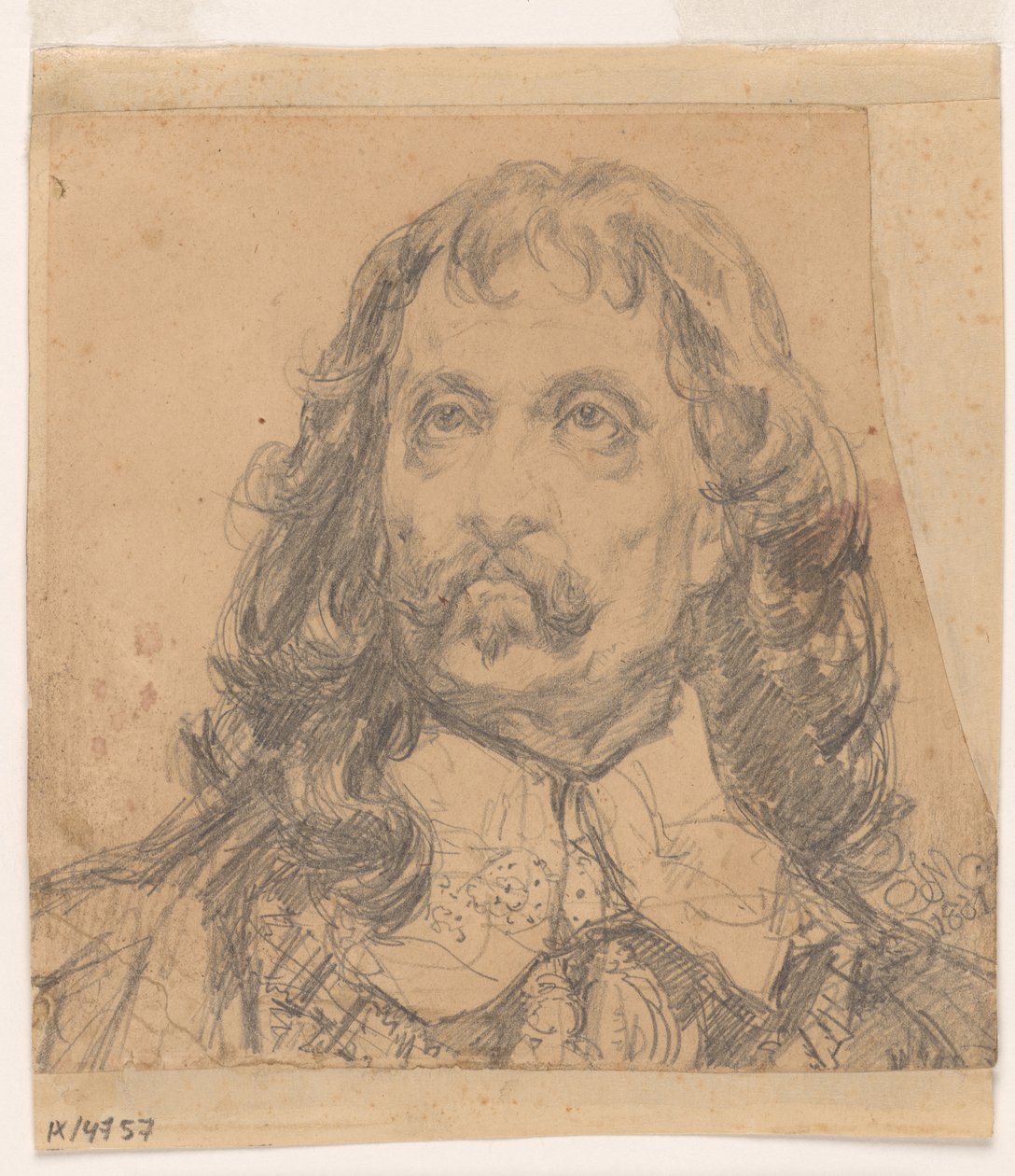 Portrætstudie af Jan Kazimierz’ hoved (sandsynligvis et studie til et maleri). af Jan Matejko