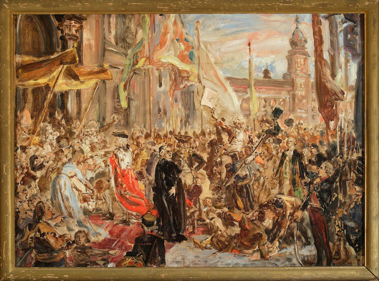 Skitse til maleriet "Forfatningen af 3. maj" af Jan Matejko