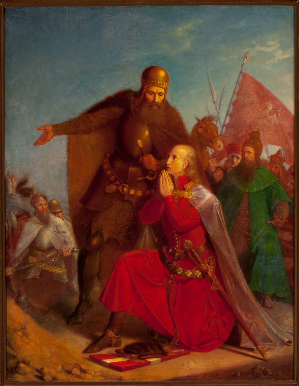 Władysław Jagiełło og Witold, der beder før slaget ved Grunwald af Jan Matejko