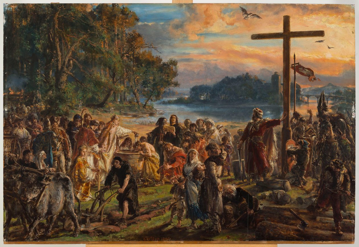 Indførelsen af kristendommen. R.P. 965 af Jan Matejko