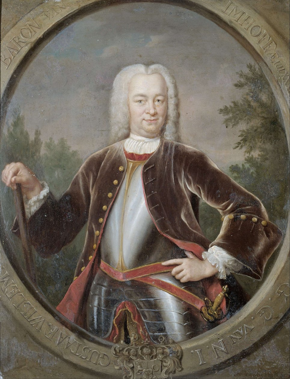Hollandsk: Gustaaf Willem baron van Imhoff (1705-50). Generalguvernør (1743-50) Portræt af Gustaaf Willem, baron van Imhoff, generalguvernør for Det Hollandske Ostindiske Kompagni af Jan Maurits Quinkhard