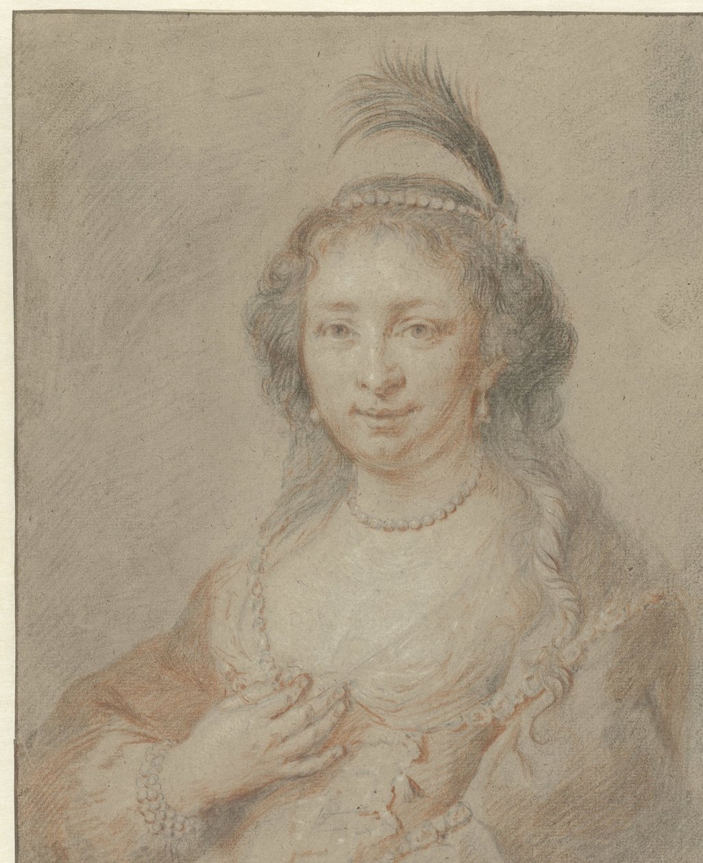 Portræt af Sara van Baerle, hustru til Philips van Dorp af Jan Maurits Quinkhard