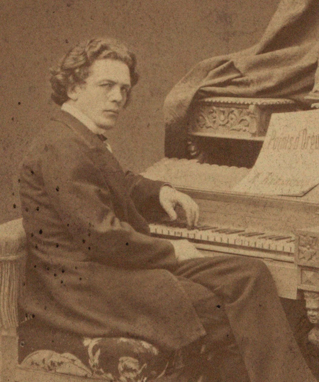 Portræt af komponisten Anton Rubinstein 1829-1894, ca 1860-1870. af Jan Mieczkowski